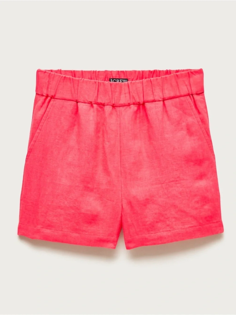 J. Crew Women’s Coral Elastic-Waist Tropez Linen Shorts